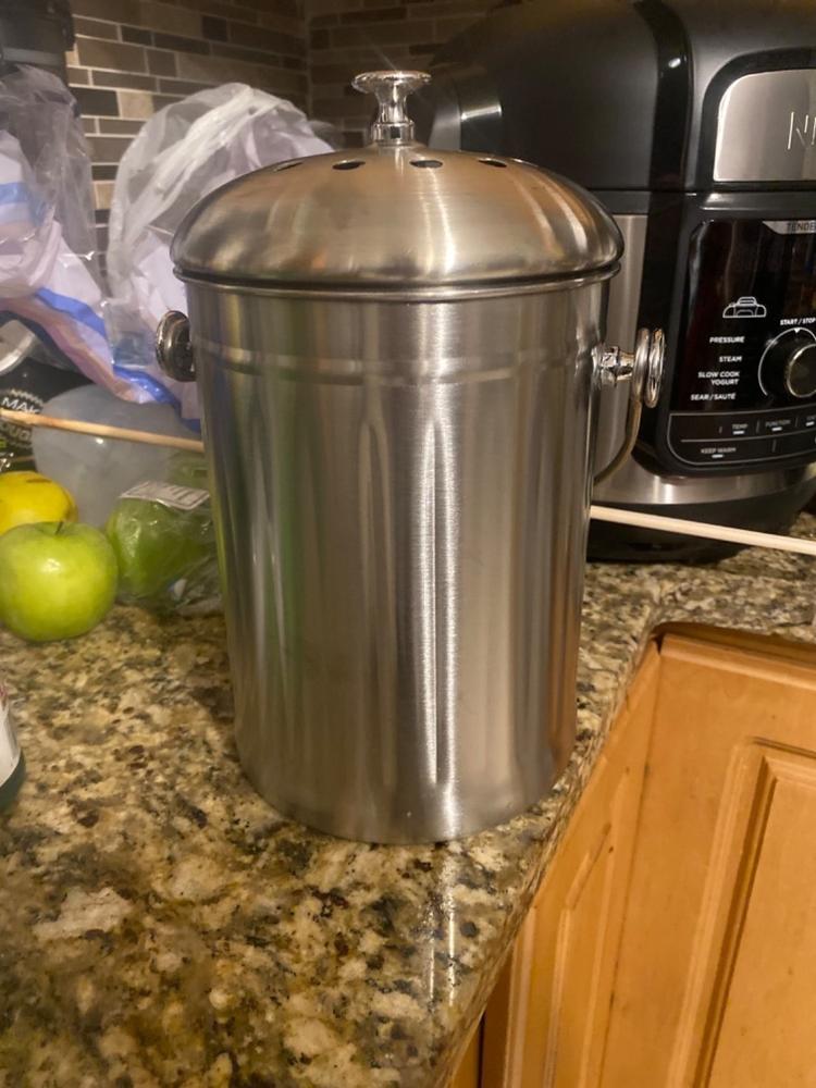 Large Painted Stainless Steel Compost Pail