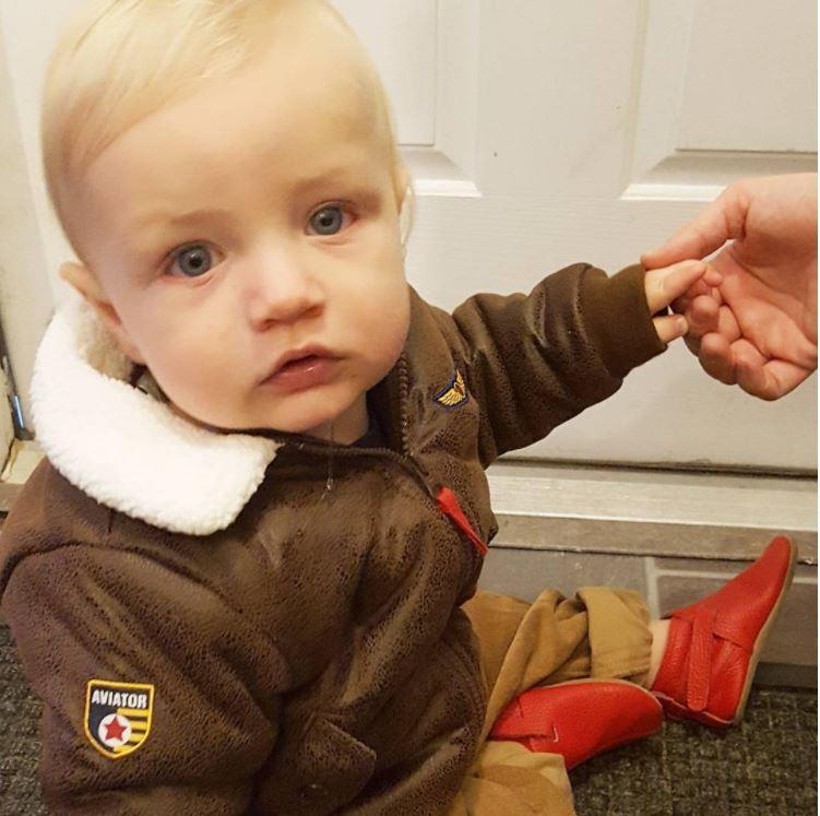 Red Leather Baby Shoe - Customer Photo From Carin M.