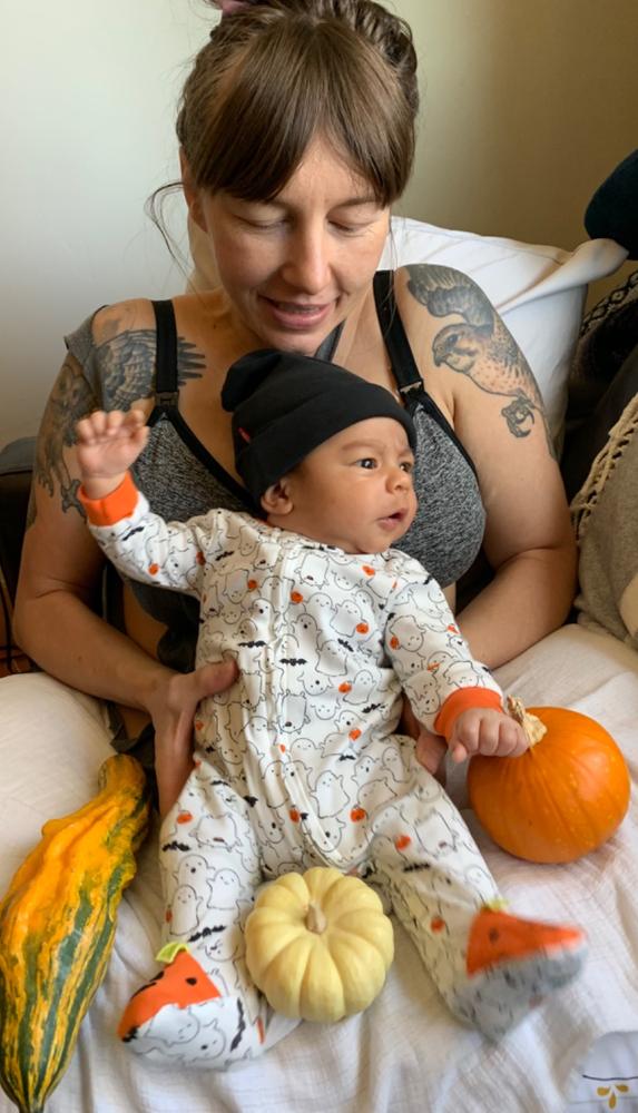 Organic Cotton Rib Knot Hat - Black - Customer Photo From Tasha Rose Birdsong