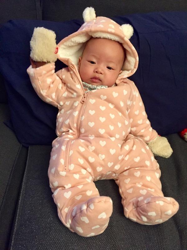 zutano mittens on a string