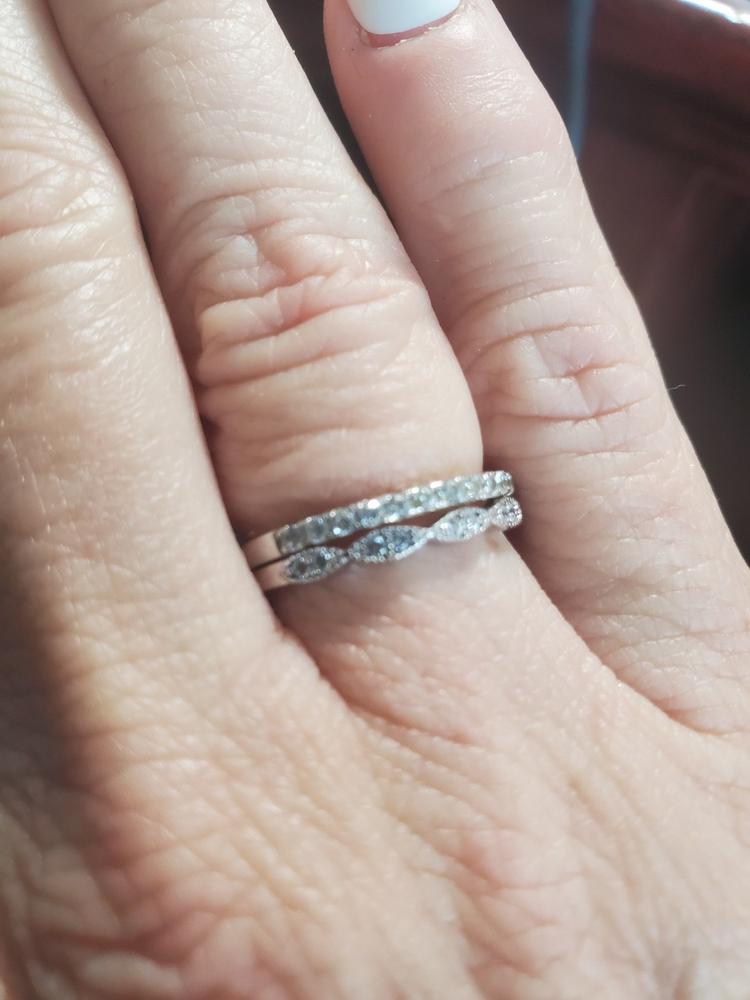 Art Deco Half Eternity Band Set - Customer Photo From Cindy Berg