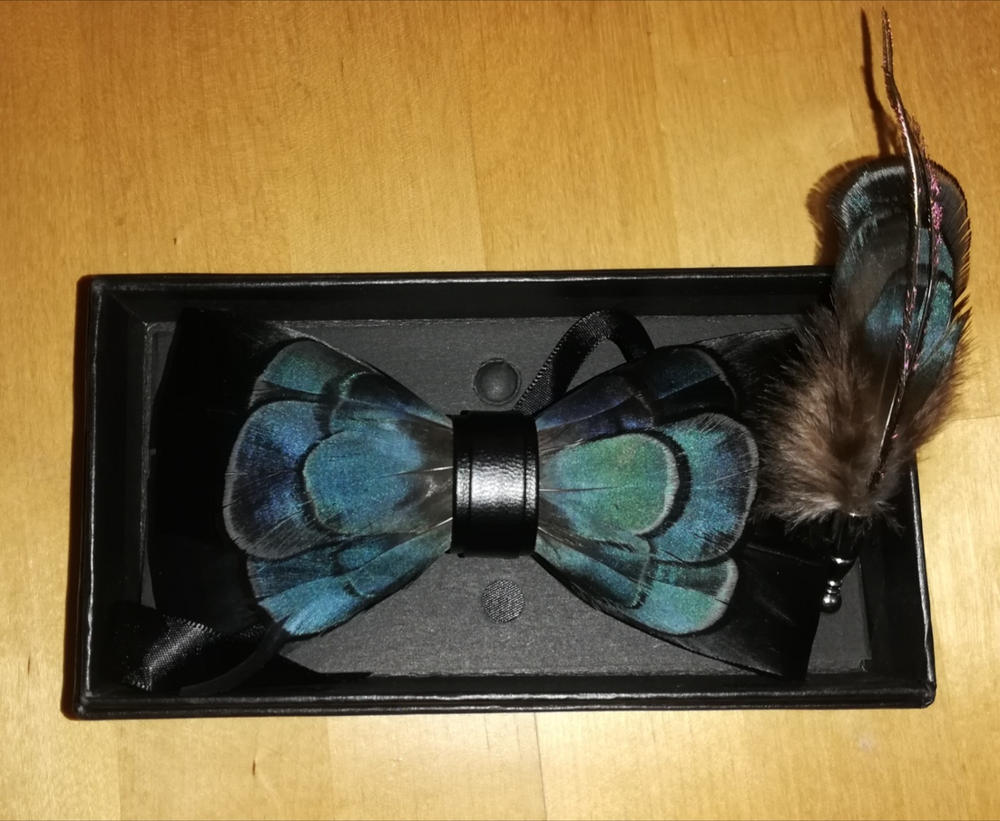 Caribbean Fern Feather Bowtie - Customer Photo From P.H.