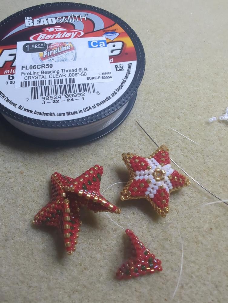 FireLine Beading Thread 6LB  CRYSTAL CLEAR .006"-50 Yards - Customer Photo From Judith Moore