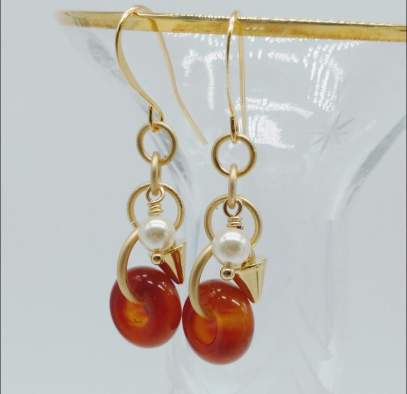 Ear Wire FLAT FRENCH 26mm Gold Plated (1 pair) - Customer Photo From Joanne Kropf