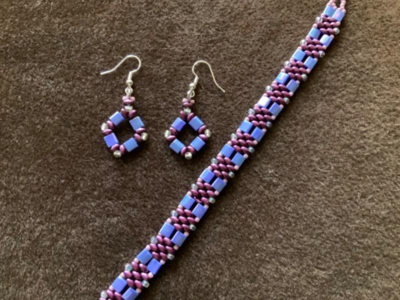 Miyuki TILA 2-Hole Seed Beads 5x5mm OPAQUE PERIWINKLE AB (10 grams tube) - Customer Photo From Heather Drinane