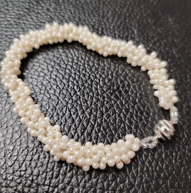 Miyuki Drop Seed Beads 2.8mm CREAM CEYLON (10 grams tube) - Customer Photo From Rosa Aguilar
