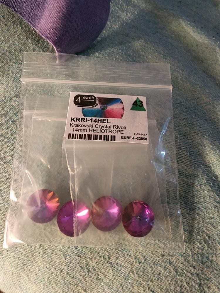 Krakovski Crystal Rivoli 14mm HELIOTROPE - Customer Photo From Candis Lane