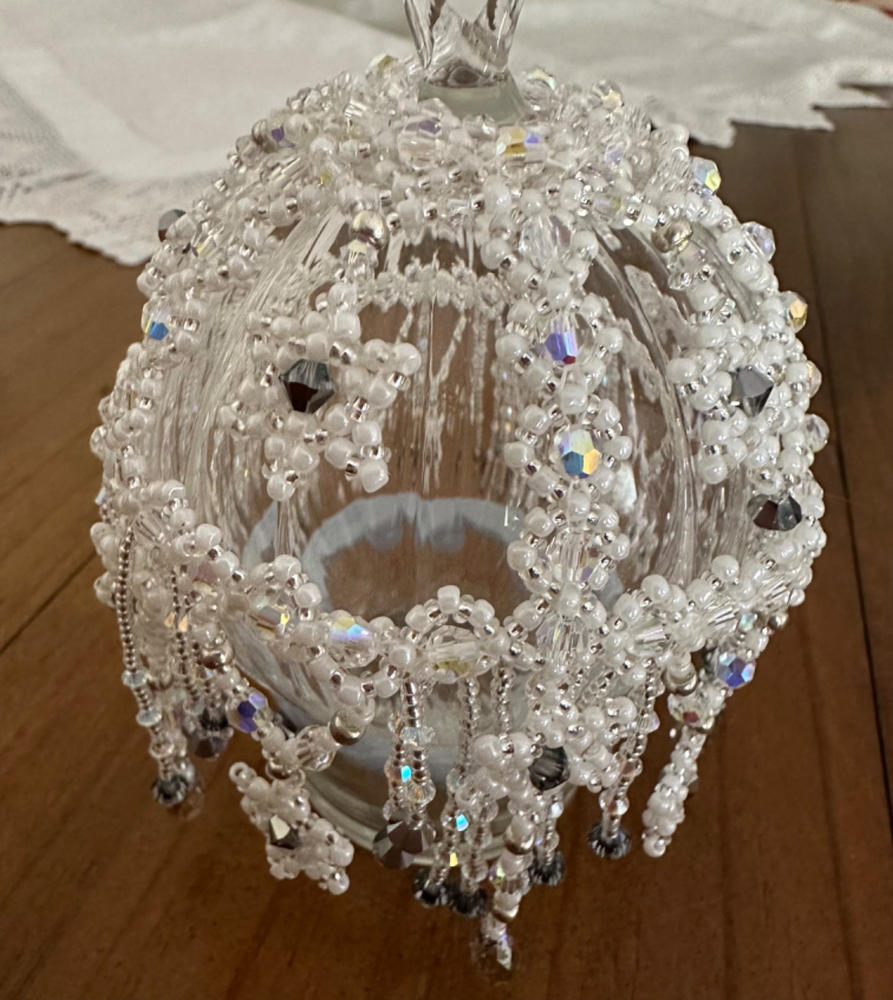 Toho DEMI 11/0 Seed Beads PERMAFINISH SILVER LINED CRYSTAL 2.5" tube - Customer Photo From Anne Moffitt