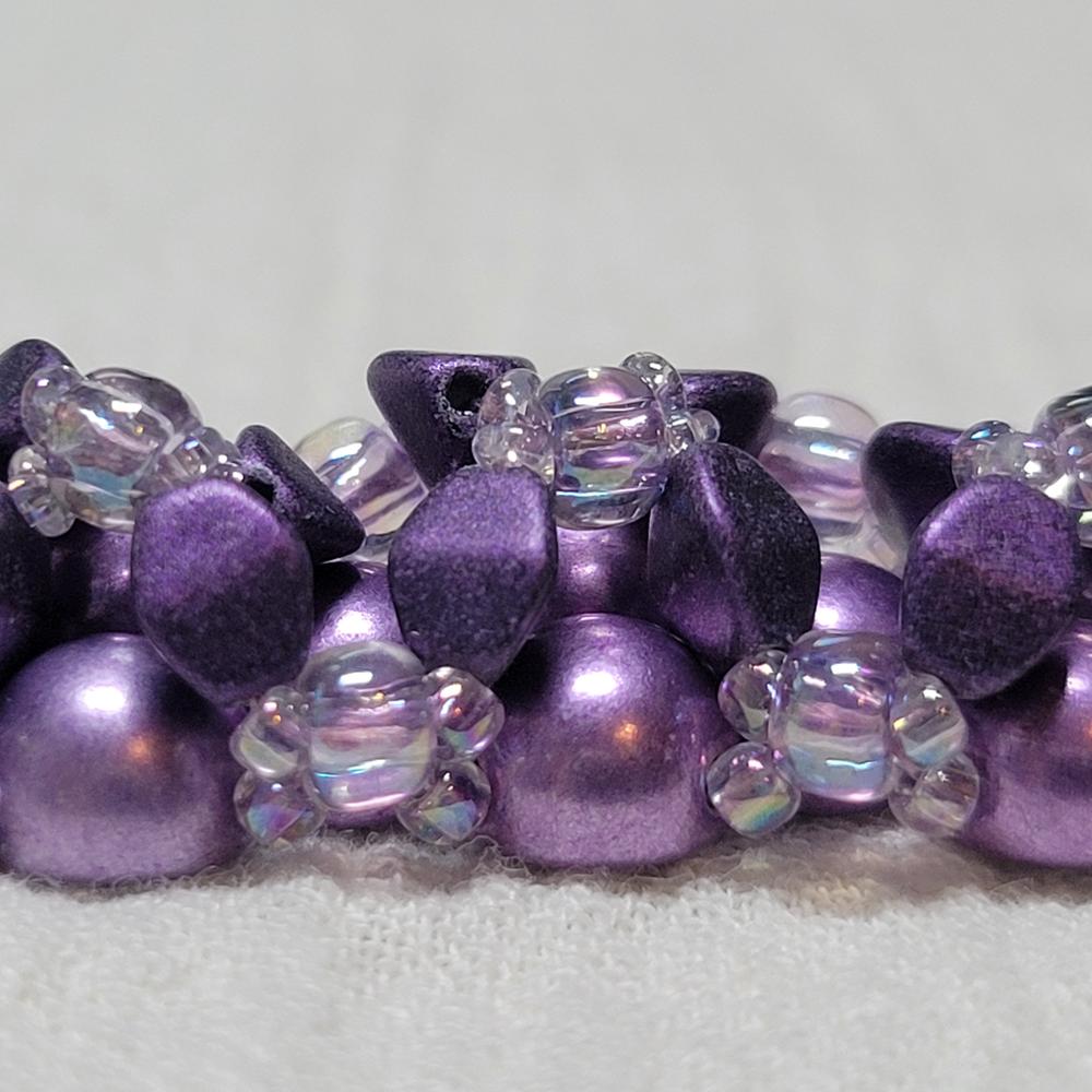 2-Hole Cabochon Beads 7mm CzechMates SATURATED METALLIC GRAPEADE 2.5" Tube - Customer Photo From KalliJ