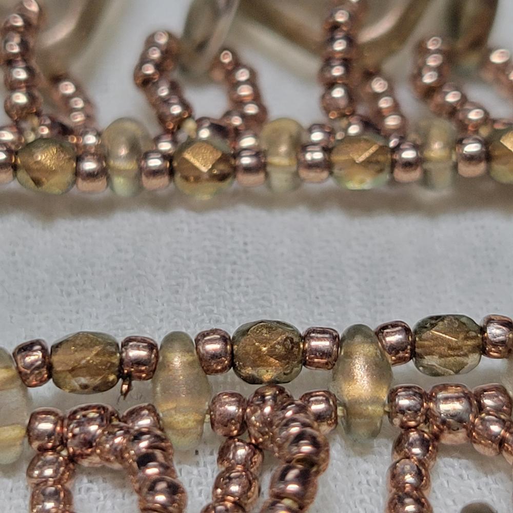 2-Hole SUPERDUO 2x5mm Czech Glass Seed Beads HALO LINEN (2.5" tube) - Customer Photo From KalliJ
