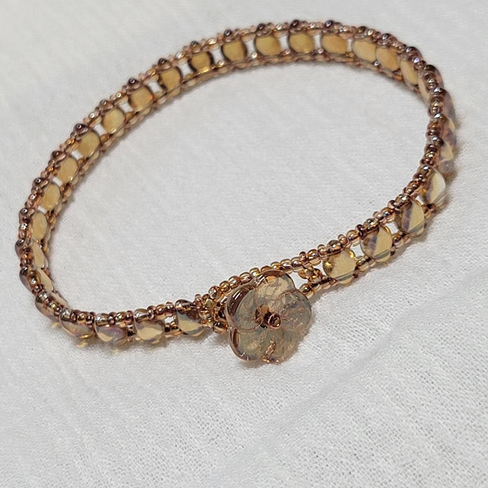 2-Hole GEMDUO 8x5mm Czech Glass Beads CRYSTAL CELSIAN (2.5" tube) - Customer Photo From KalliJ