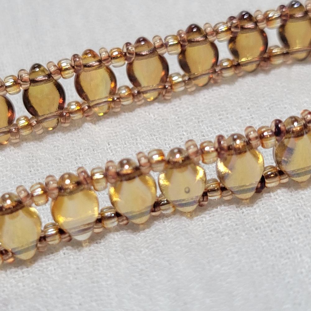 2-Hole GEMDUO 8x5mm Czech Glass Beads CRYSTAL CELSIAN (2.5" tube) - Customer Photo From KalliJ