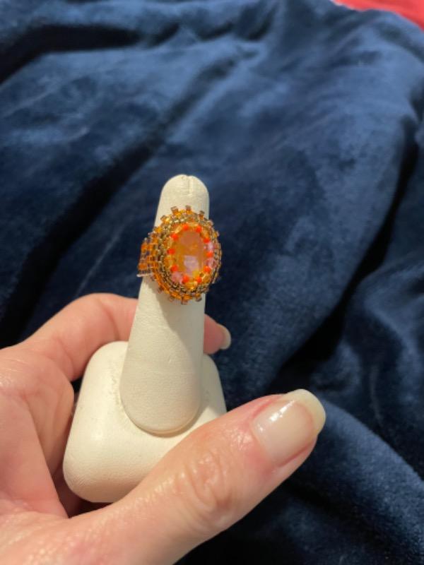 Krakovski Crystal Oval Stone 13x18mm JUICY PEACH AB - Customer Photo From Toni Chreene