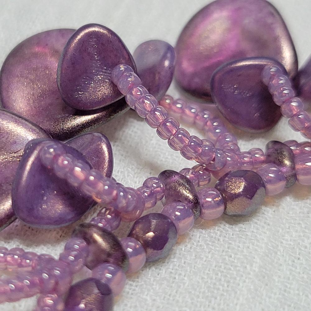 Rose Petal Czech Glass Beads 8x7mm HALO ETHEREAL REGAL (Strand of 50) - Customer Photo From KalliJ