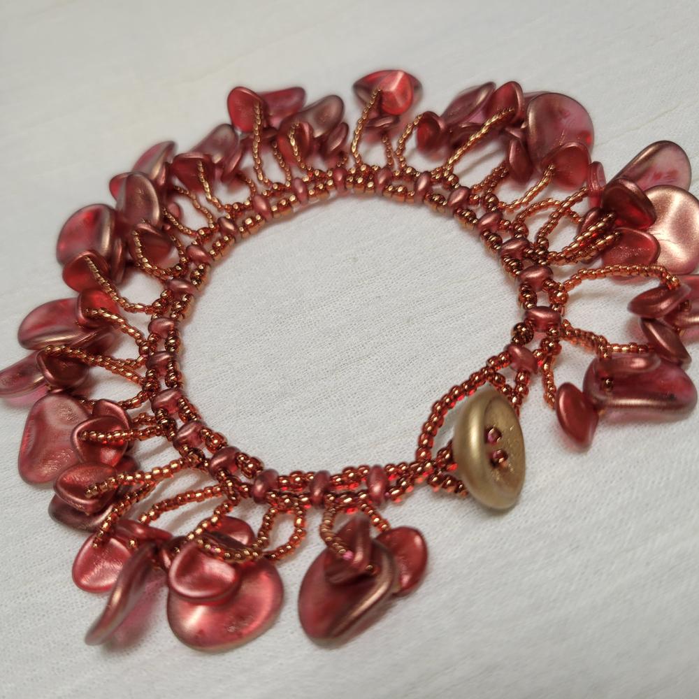 Rose Petal Czech Glass Beads 8x7mm HALO CARDINAL (Strand of 50) - Customer Photo From KalliJ