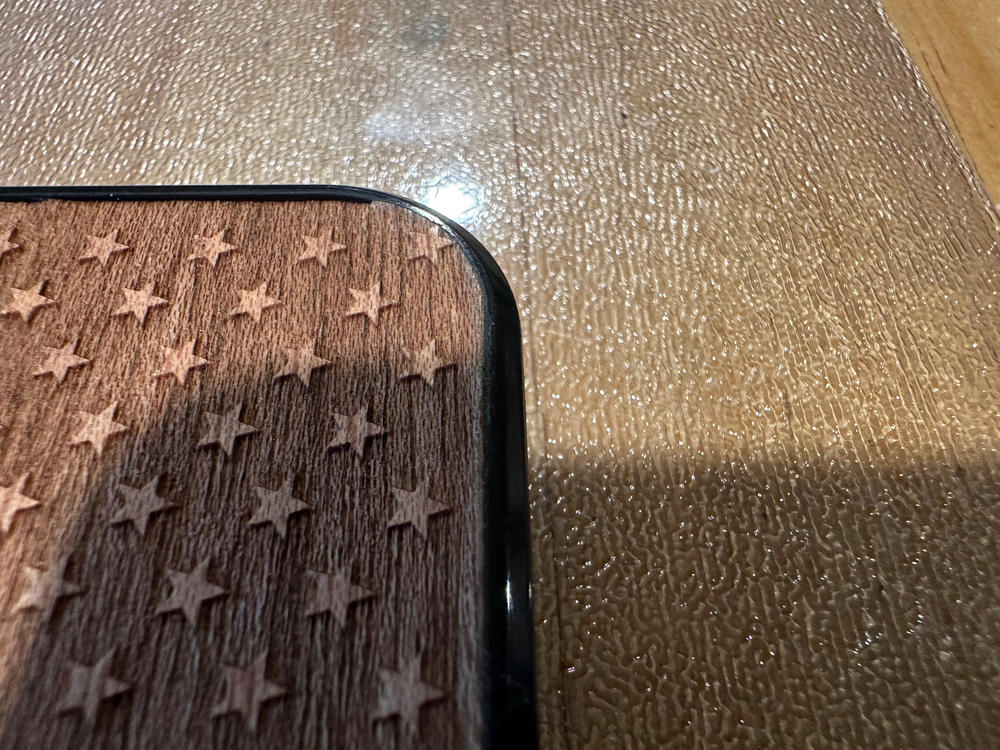 Slim Wooden iPhone Case (American Flag in Mahogany) - Customer Photo From Steven Baine