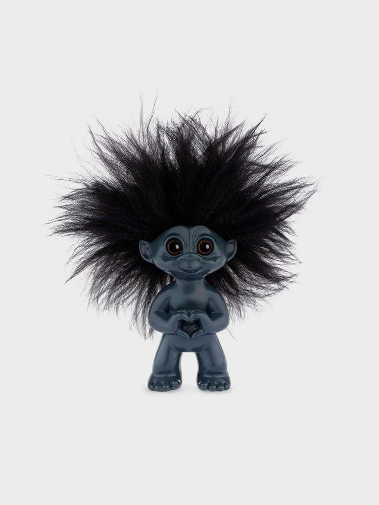 GOODLUCK TROLL CLASSIC HEART BLACK HAIR DARK BLUE 3.5 INCH LINE FRIENDS SQUARE