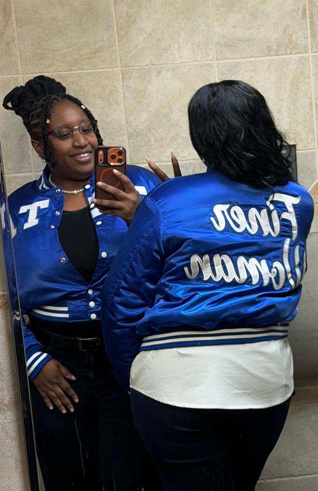 To Be A Zeta Royal Vintage Bomber – Sorority Hills