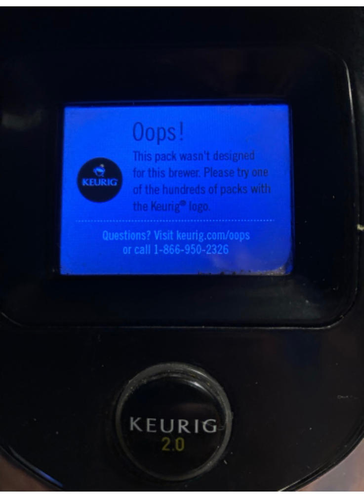 Keurig oops best sale