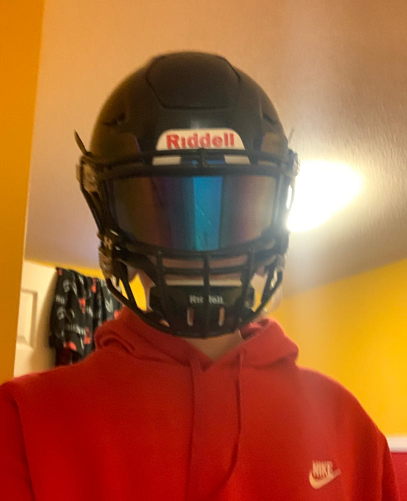 black shield football helmet Jamal Lewis and Derrick Henry Signed Speed NFL Super Sports Center SP face mask Riddell SpeedFlex ADULT Helmet -