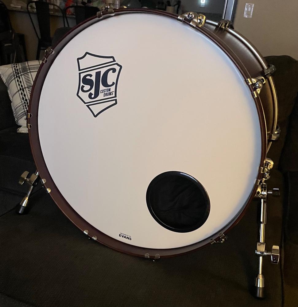 Custom Bass Drum Head Shield Logo — Drums on SALE
