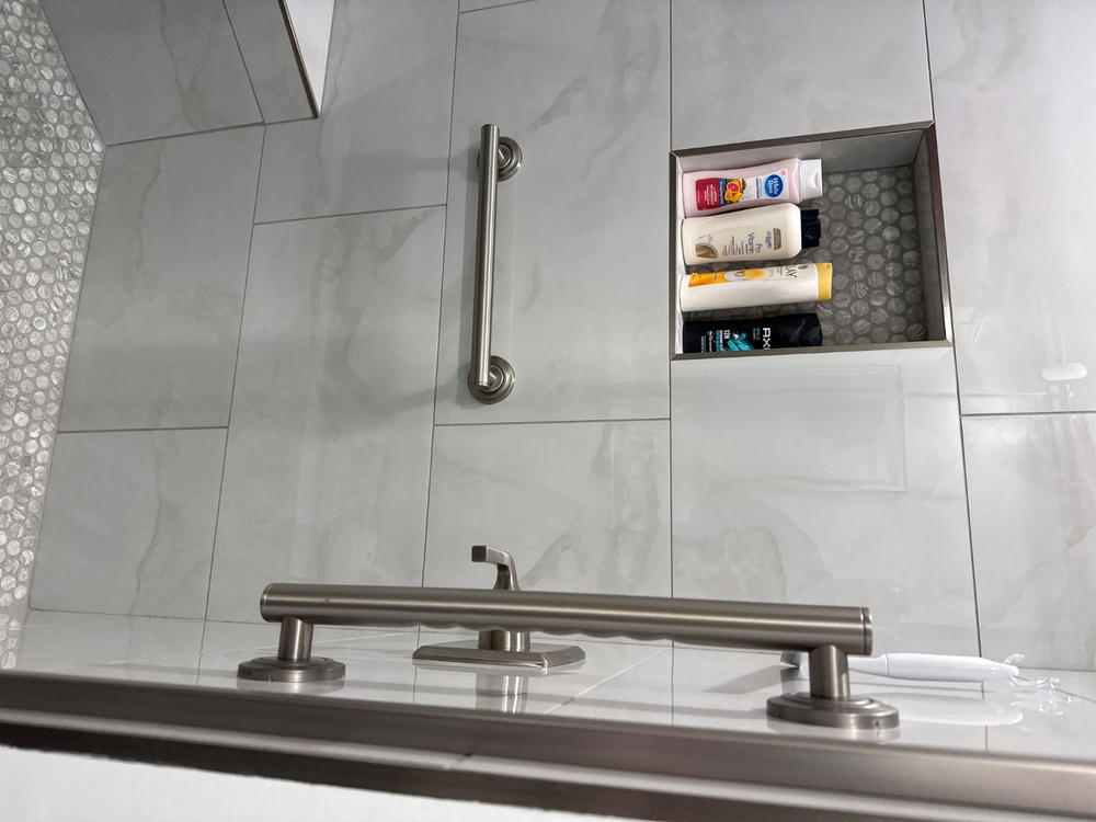 Designer Grab Bar MODERN Vivid Brushed Nickel Grab Bar