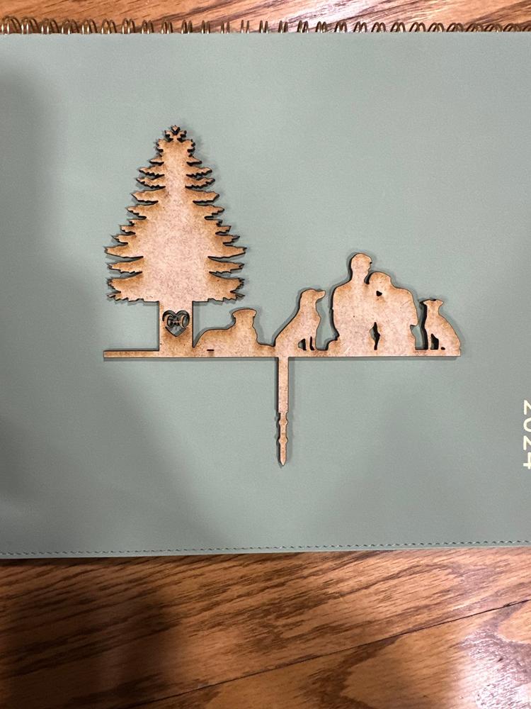 Rustic Silhouette Wedding Cake Topper | Scenic Outdoor Camping Bride & Groom | Custom Cake Topper - Customer Photo From Liza