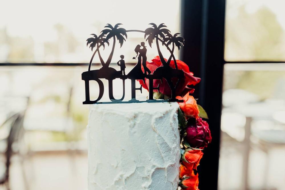 Scenic Beach Wedding Cake Topper | Tropical Retreat Cake Topper | Couple Wedding Cake Topper | Bride & Groom Cake Topper for Wedding - Customer Photo From Marshall Sarah