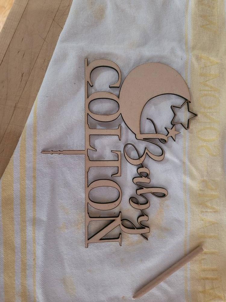 Custom Baby Shower Cake Topper | Moon & Stars Gender Reveal Cake Topper Personalized - Customer Photo From Sanyo Maggio