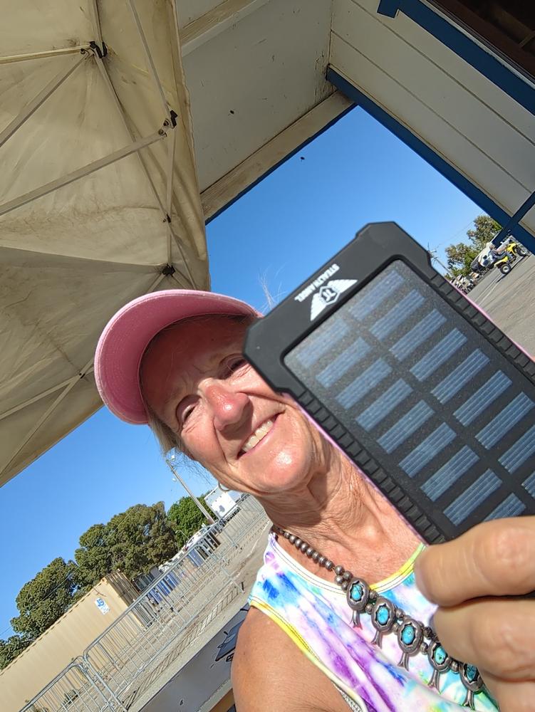10,000mAH Waterproof / Shockproof Solar Dual-USB Charger and LED Light Stealth Angel Survival - Customer Photo From Deborah A Procell