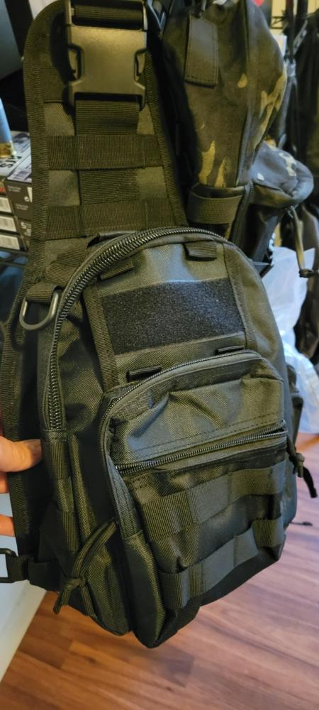 Stealth angel shoulder sling backpack military style outdoor compact black new arrivals