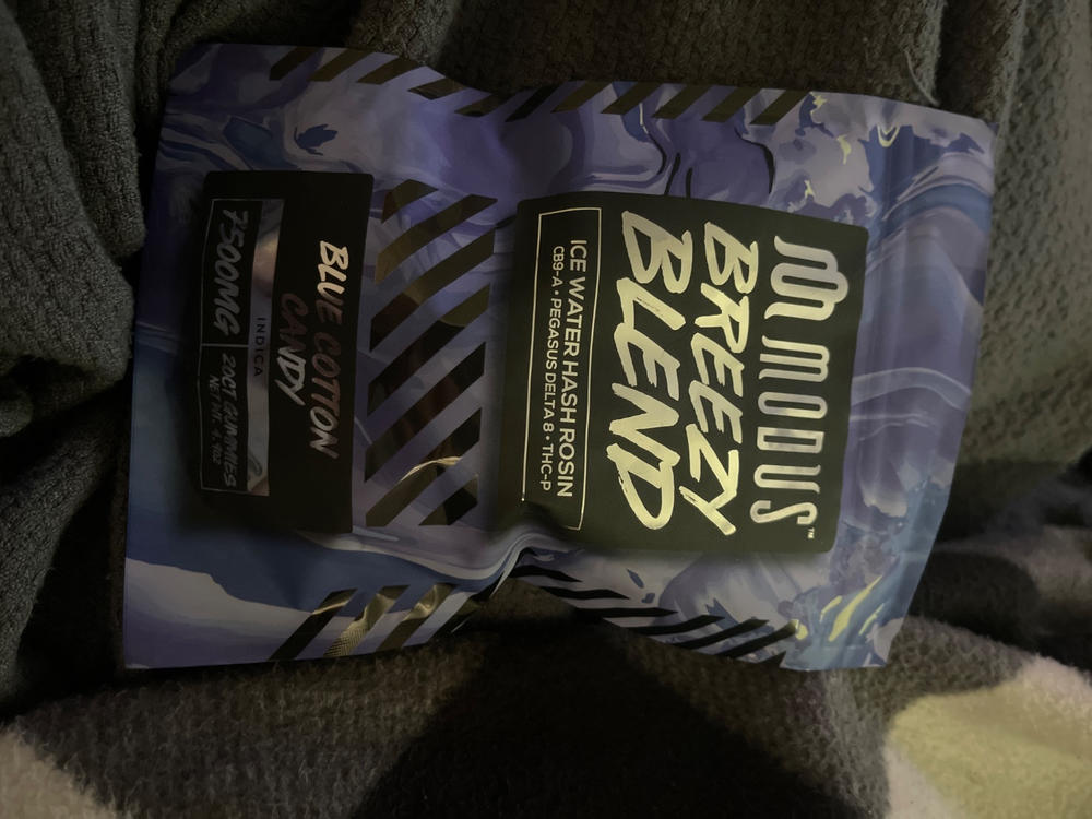 Modus Breezy Blend Gummies 7500mg - 20ct - Blue Cotton Candy - Customer Photo From Karen Carden