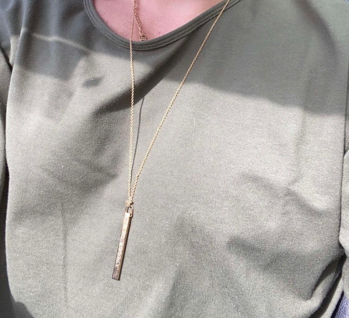 Coordinate Vertical Bar Necklace - Customer Photo From Angelina Fidowicz 