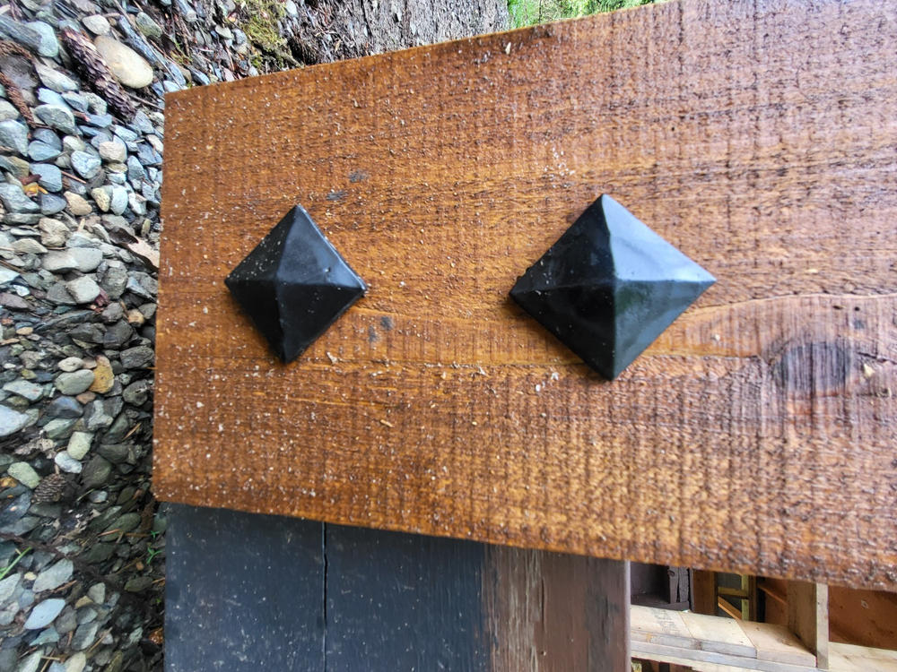 1 1/2" Square Hammered Pyramid Head Clavo / Decorative Nail Head - Customer Photo From Jerome Loran