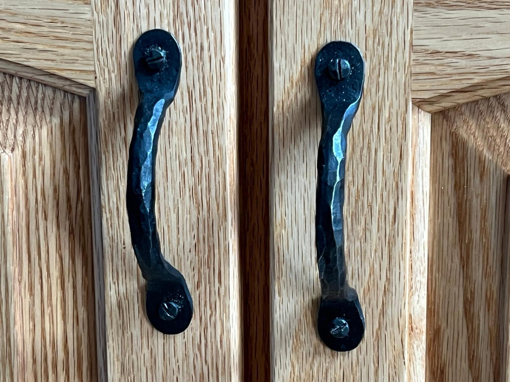 Hand Forged Iron Cabinet Handle Wrought Drawer Pull Rustic Farmhouse Style - Customer Photo From James P Holman