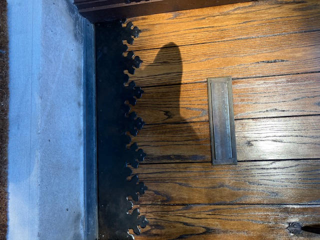 Decorated Gothic Iron Kick Plate - Customer Photo From Laura Mazur