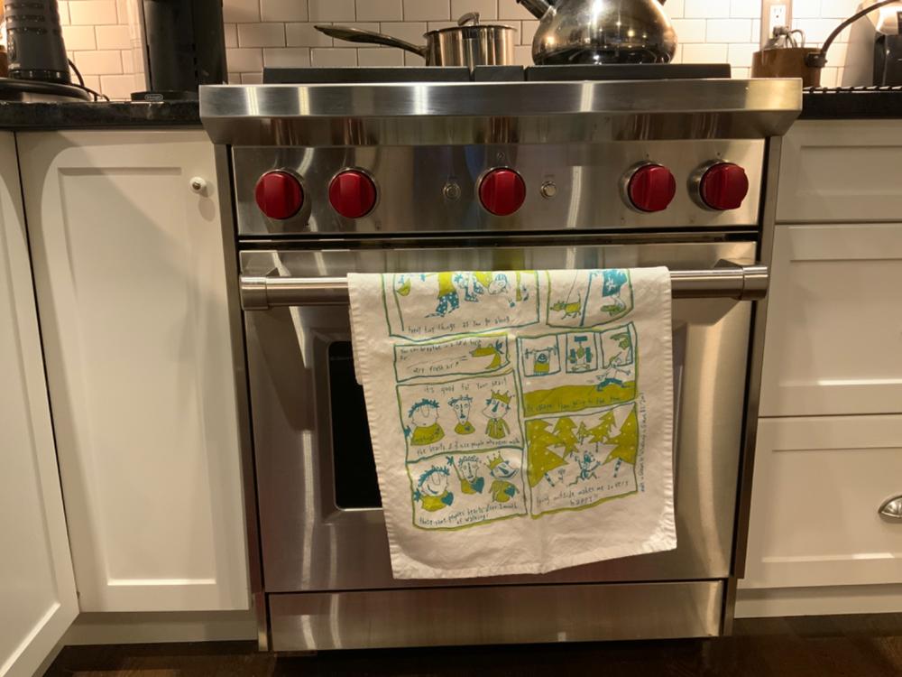 Tea Towel - Reasons to go for a walk (English & French) - Customer Photo From Margaret Jewitt