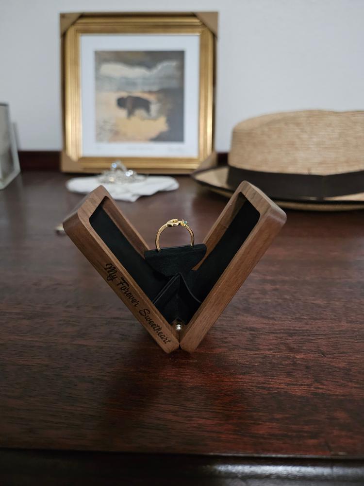 Walnut Engagement Box - Customer Photo From Trevor Fielding