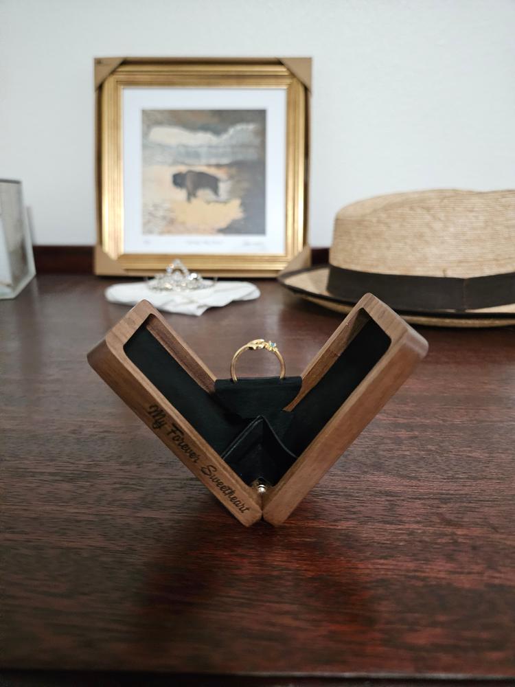 Walnut Engagement Box - Customer Photo From Trevor Fielding
