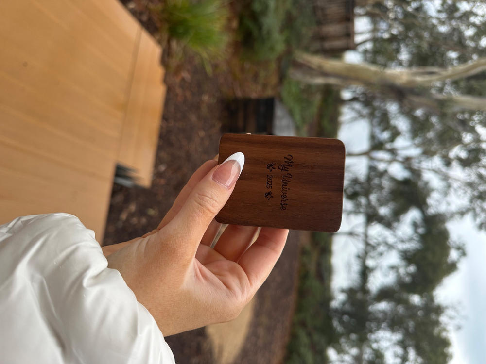 Walnut Engagement Ring Box Beige - Customer Photo From Kyle Healy