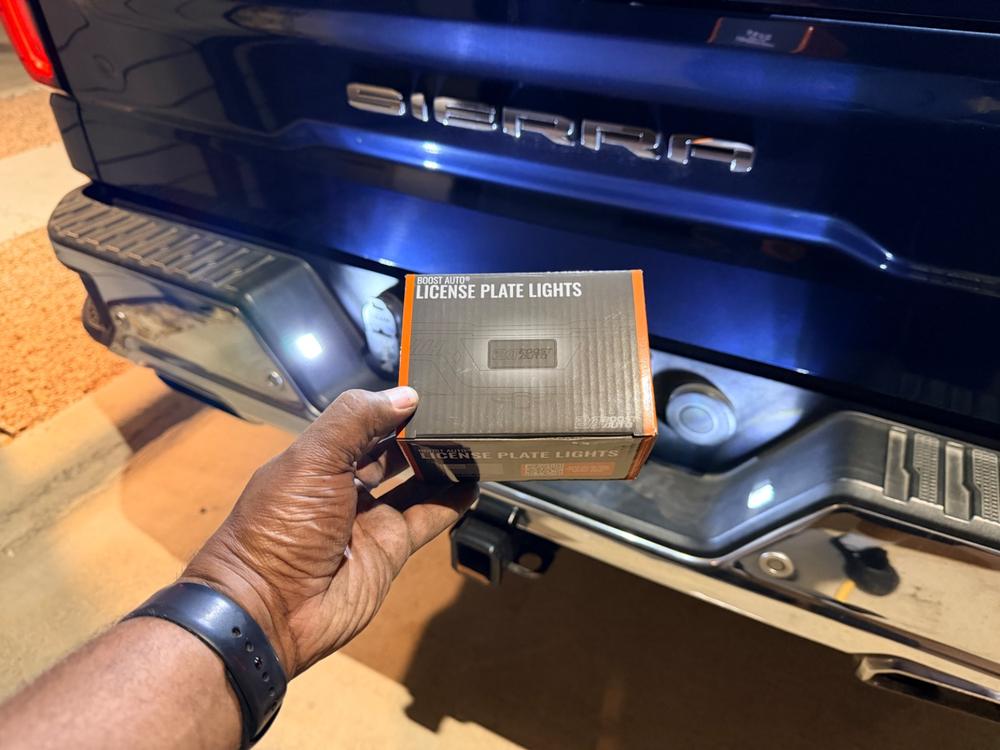 Chevy Silverado/GMC Sierra 1500 (2019-2026) LED License Plate Lights - Customer Photo From Chad Farr