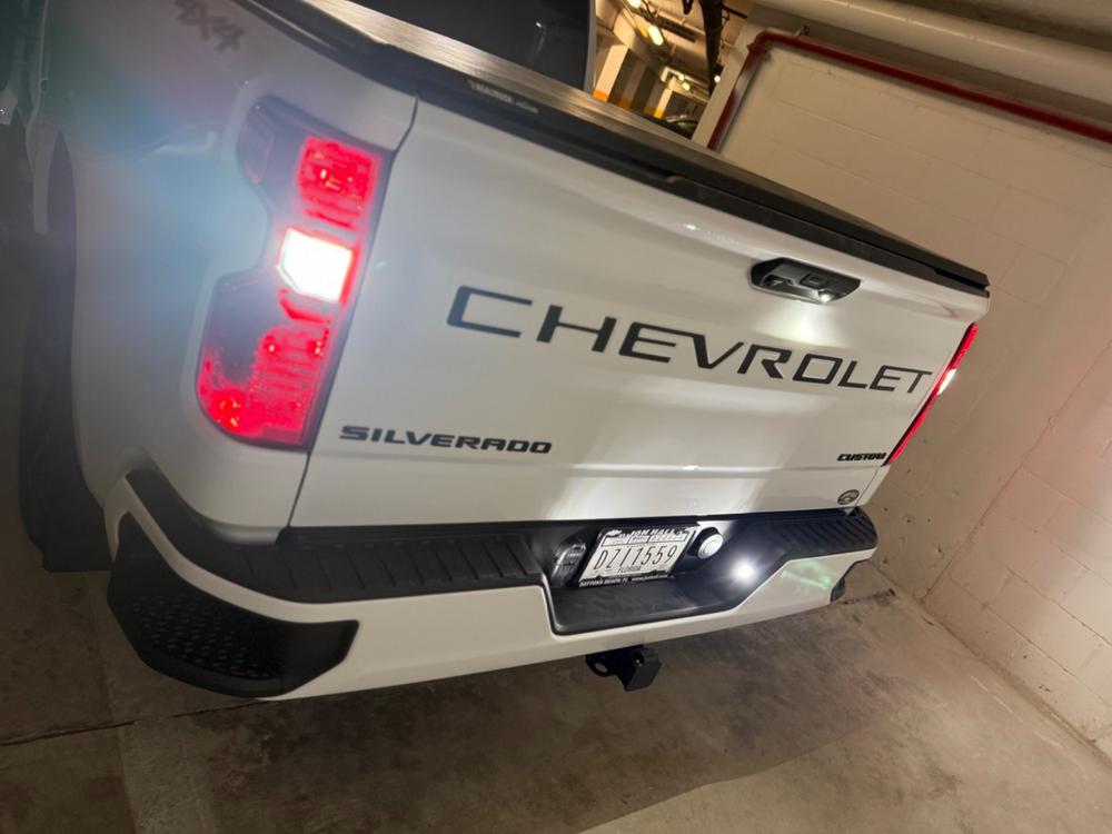 Chevy Silverado/GMC Sierra 1500 (2019-2026) LED License Plate Lights - Customer Photo From James M. McKeever