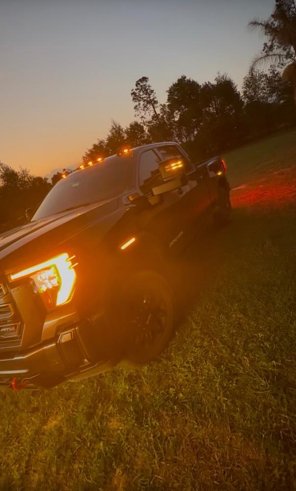 2020-2026 GMC Sierra 2500/3500 Fender Lights - Smoked / Frosted - Customer Photo From Todd Angell