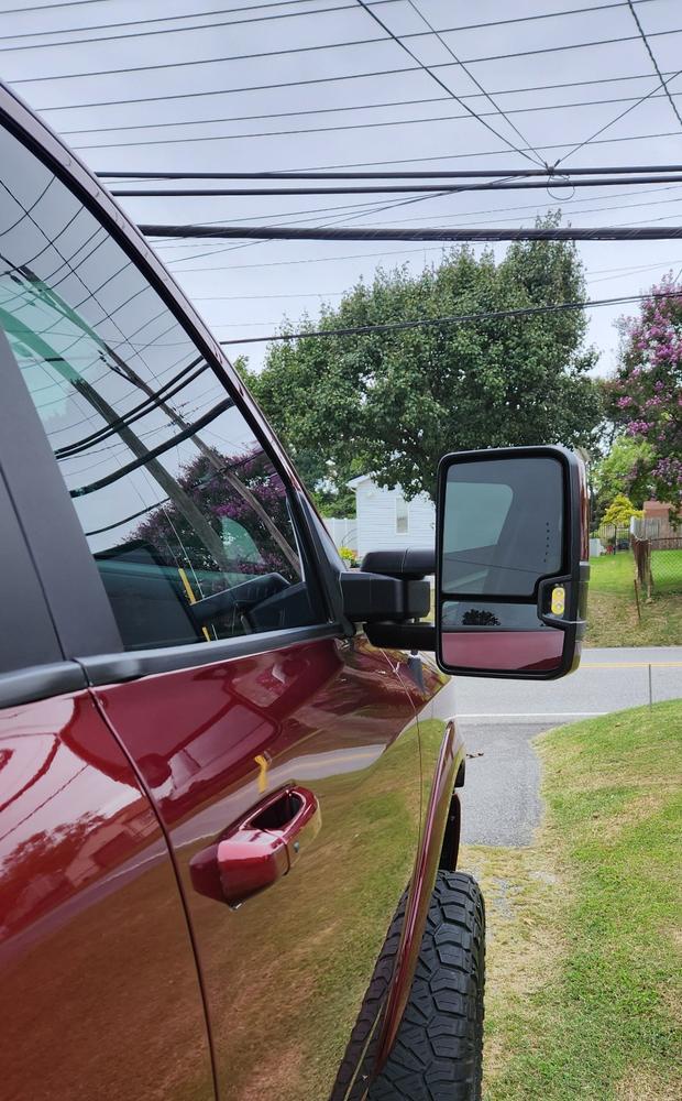 GM Style Dodge Ram 2500/3500 Tow Mirrors (2010-2018) - Style 2 - Customer Photo From Jeffrey L. Orye