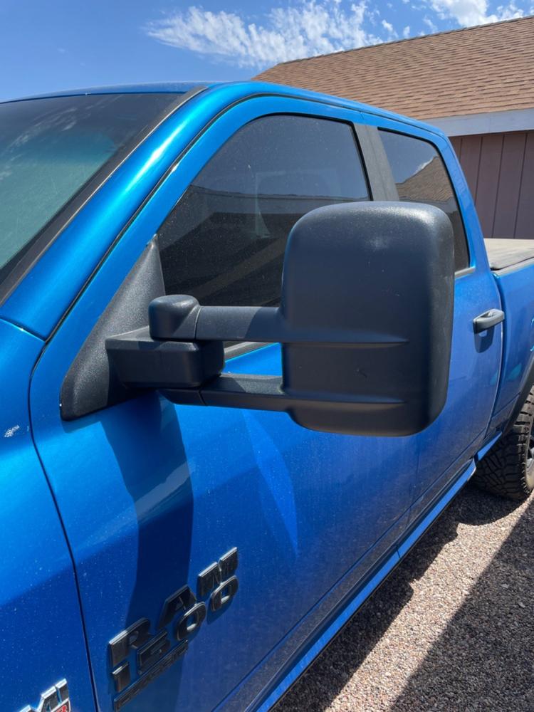 GM Style Dodge Ram 1500 Tow Mirrors (2009-2018) - Style 1 - Customer Photo From Kevin Riehle
