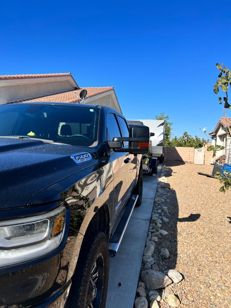 GM Style Dodge Ram 1500 Tow Mirrors (2019-2023) - Style 2 - Customer Photo From Christopher Hill