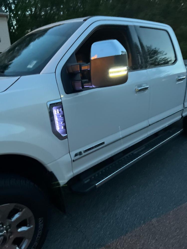 Ford Super Duty Tow Mirror Lights (2017-2023) - Strip or Switchback - Customer Photo From MartIn Deery