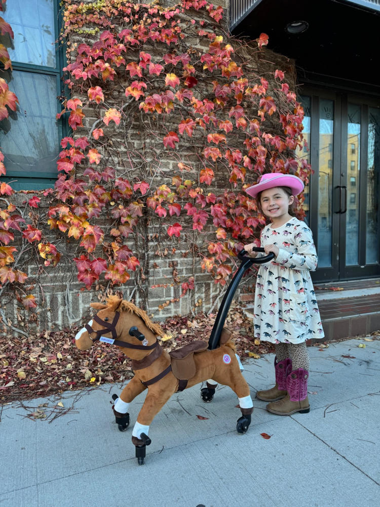 Push Pony™ Soft, Plush Ride-On for Toddlers - Lights, Sounds & Handle