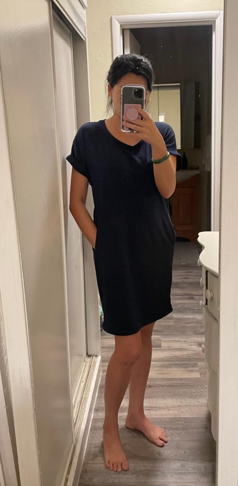 Relaxed T-Shirt Dress with Pockets - Customer Photo From Sui