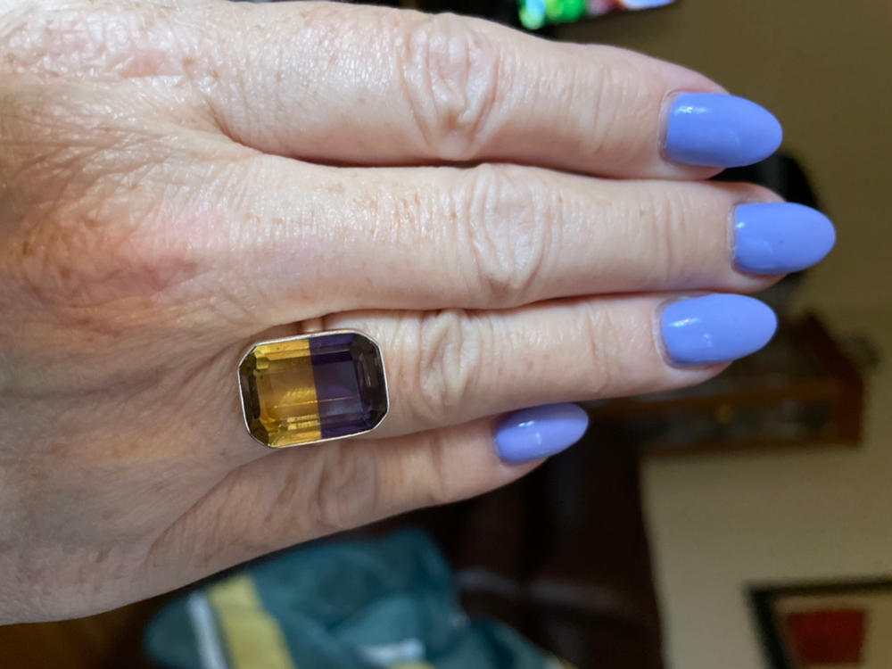 Ametrine Gemstone Solid 925 Sterling Silver Ring, Handcrafted Jewelry, Gift for her - Customer Photo From Theresa Wellstein